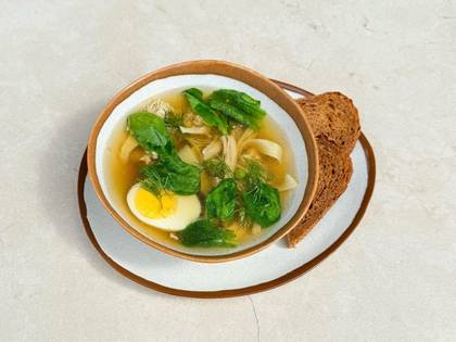 Chicken Thigh Broth with Tagliatelle