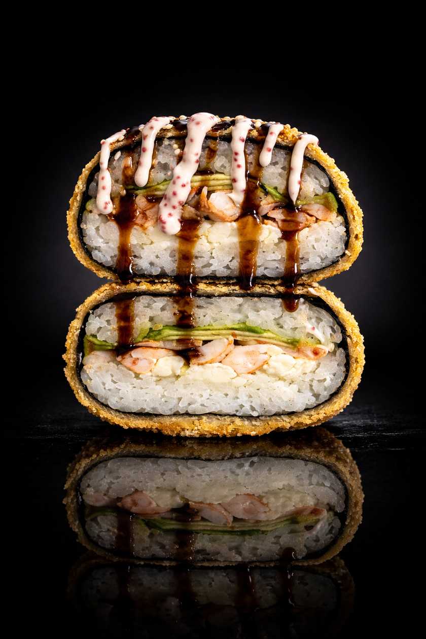 Sushi burger s krevetami