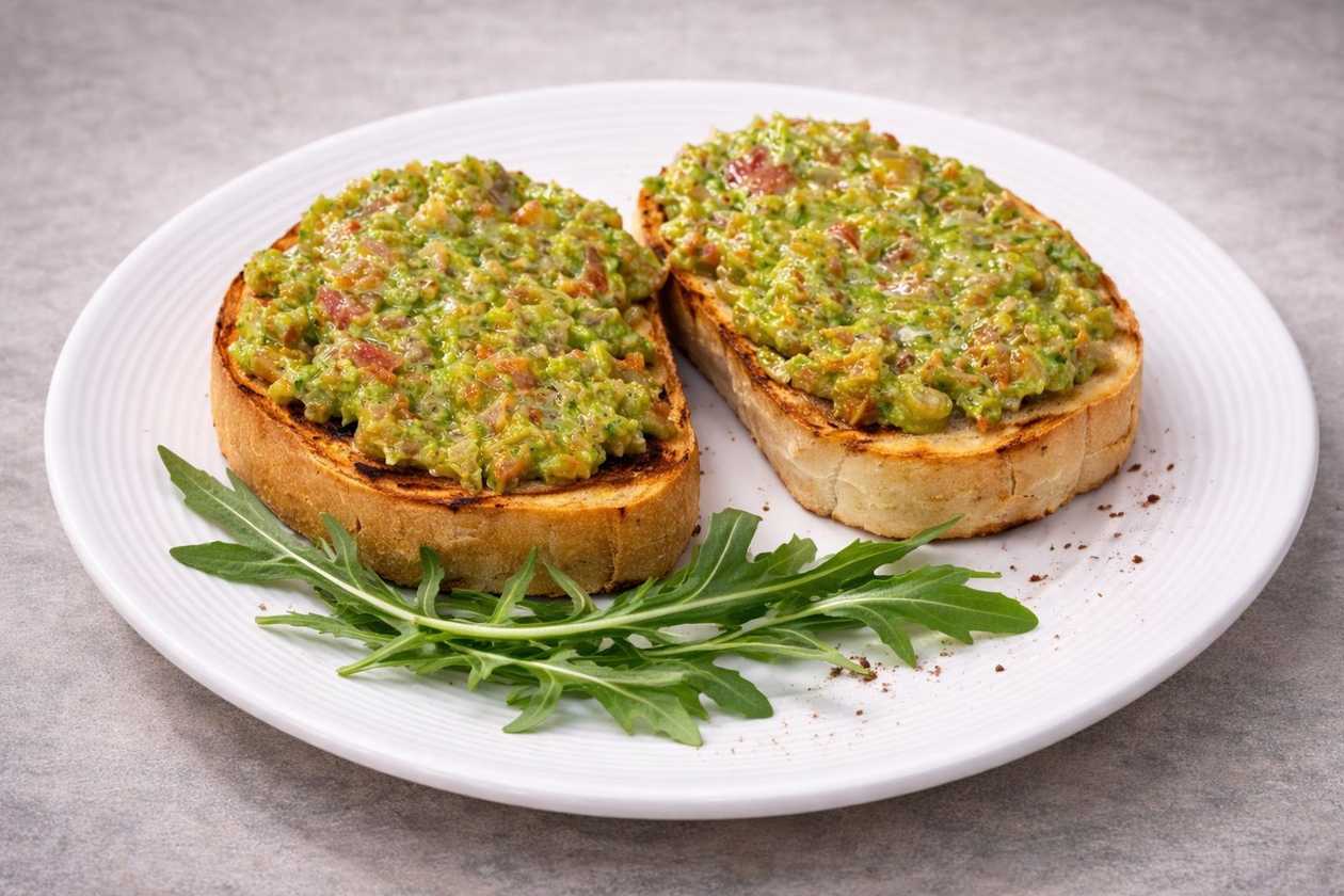 Bruschetta with tomatoes & sauce pesto