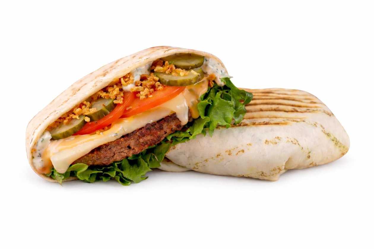 Wrapburgers ar čimi-čuri mērci