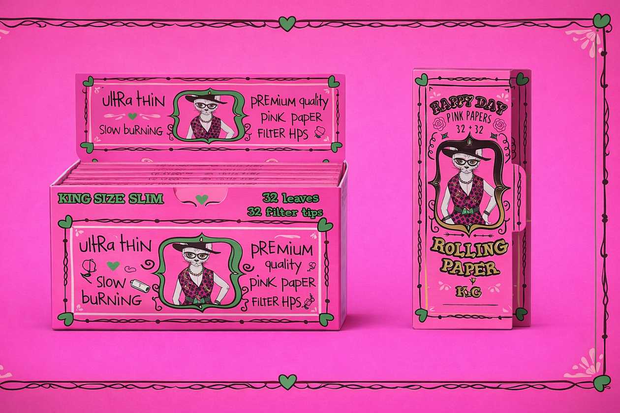 Happy Day Pink Rolling Paper RYO (32+32)