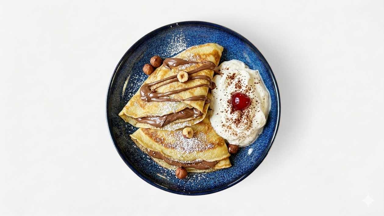 180g Meštianské palacinky, nutella, šľahačka