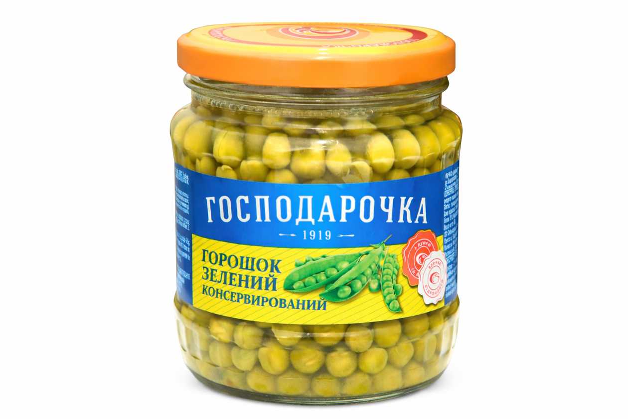 Консервированный зеленый горошек Господарочка 450 г