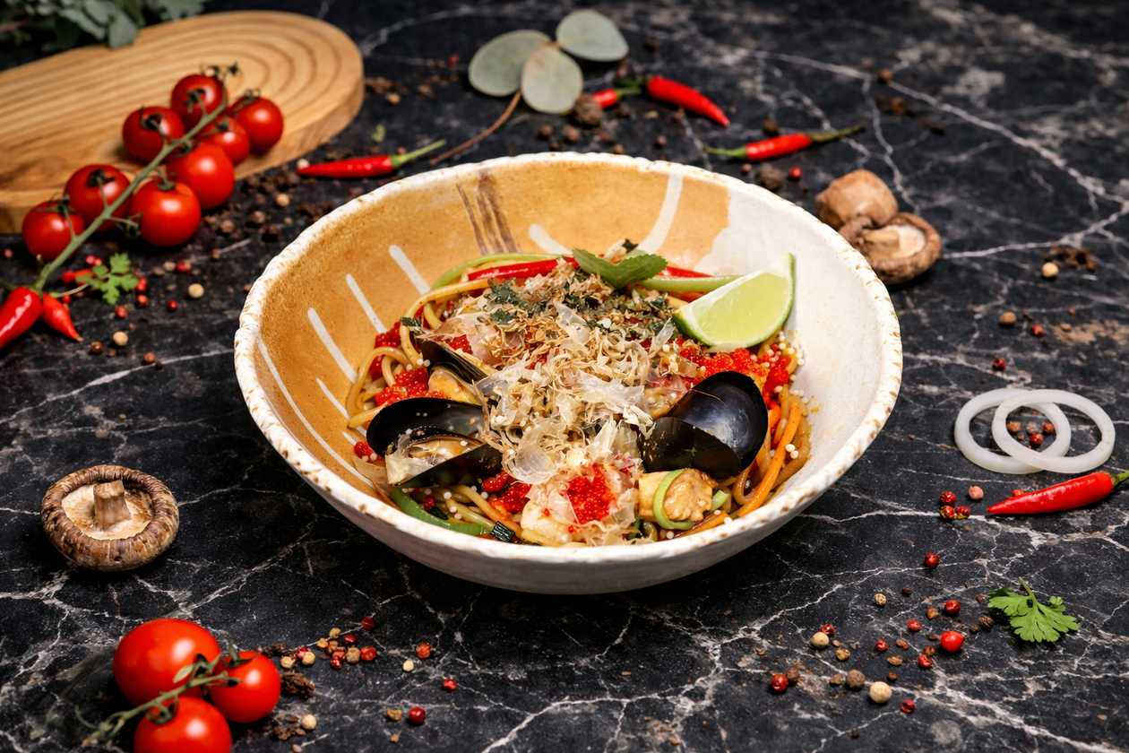 Udon z Owocami Morza