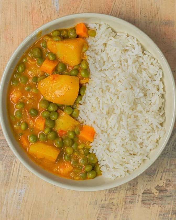 Minji stew served with rice