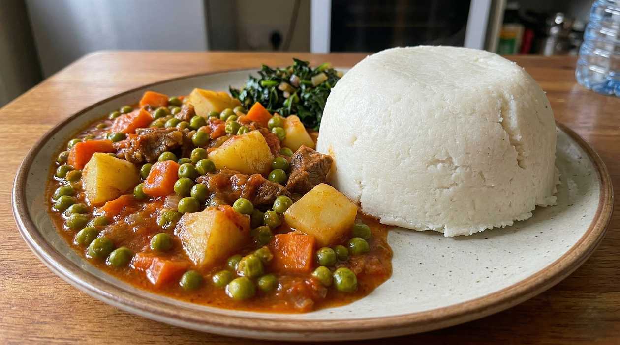 Minji Stew served with ugali