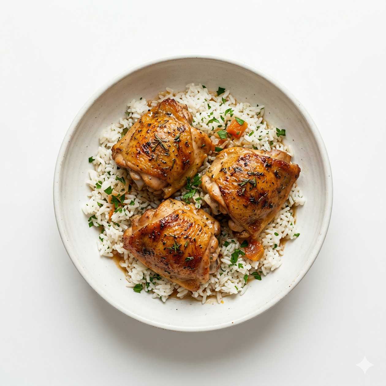 10. Voňavá a Křehká Kuřecí Stehna s Rýží