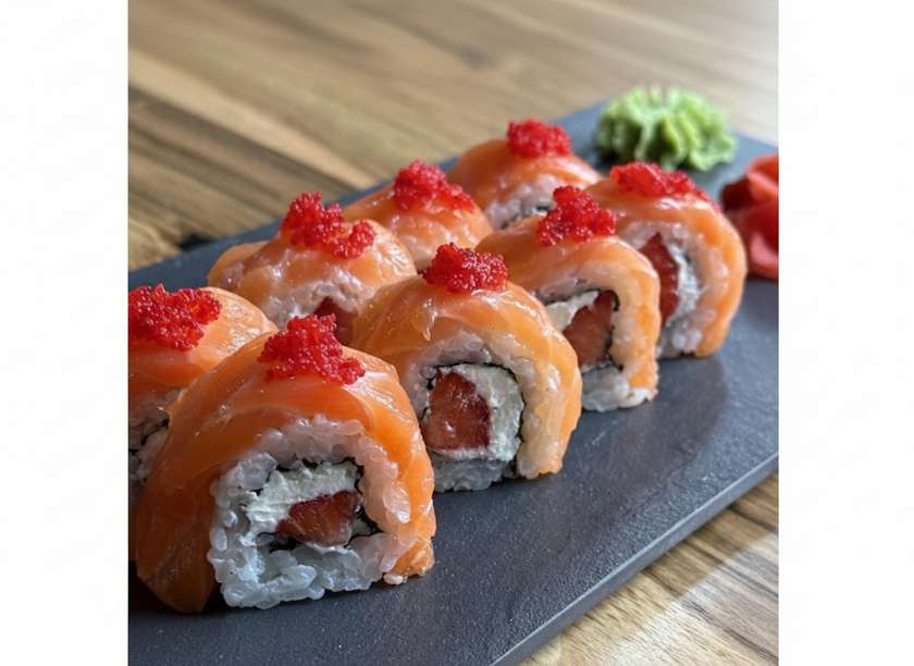 Seasonal Roll with Strawberry and Salmon