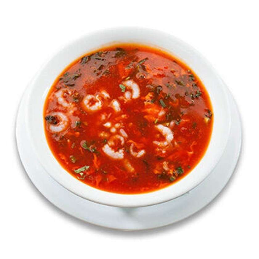 35. Spicy tomato soup with seafood 🌶️