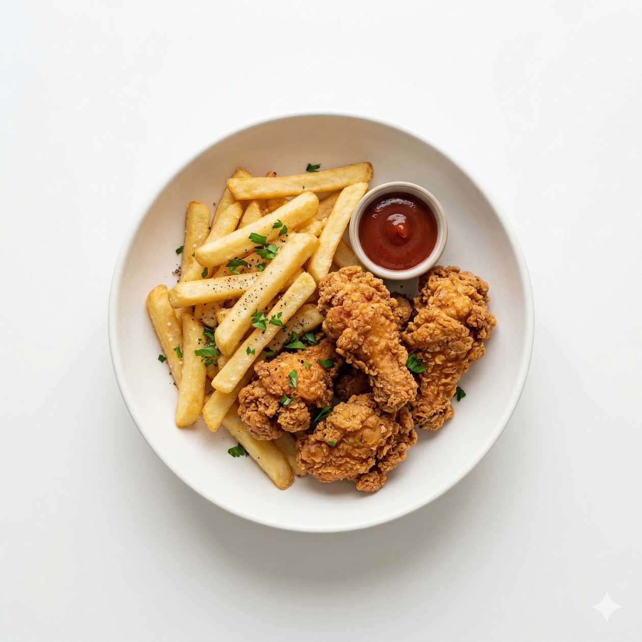 14. Smažené Kuřecí Kousky s Hranolkami