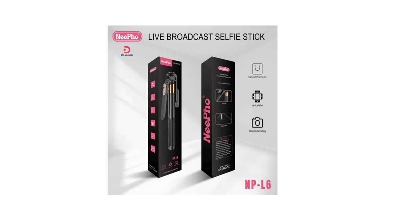 #382C#Neepho®NP-L6S Live Broadcast Tripod Selfie Stick with remote control – Black