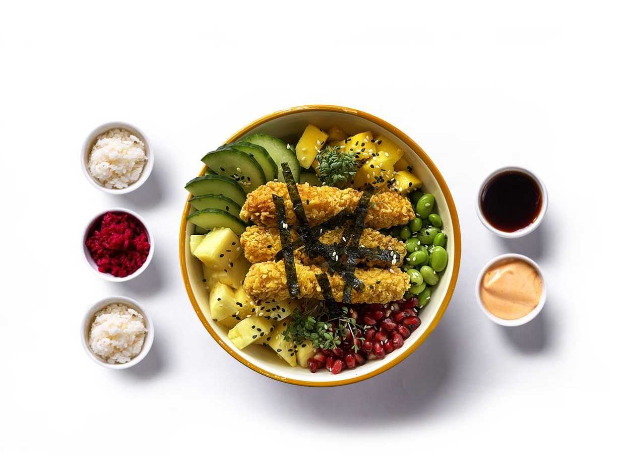 Poke Queen s kuracími stripsy