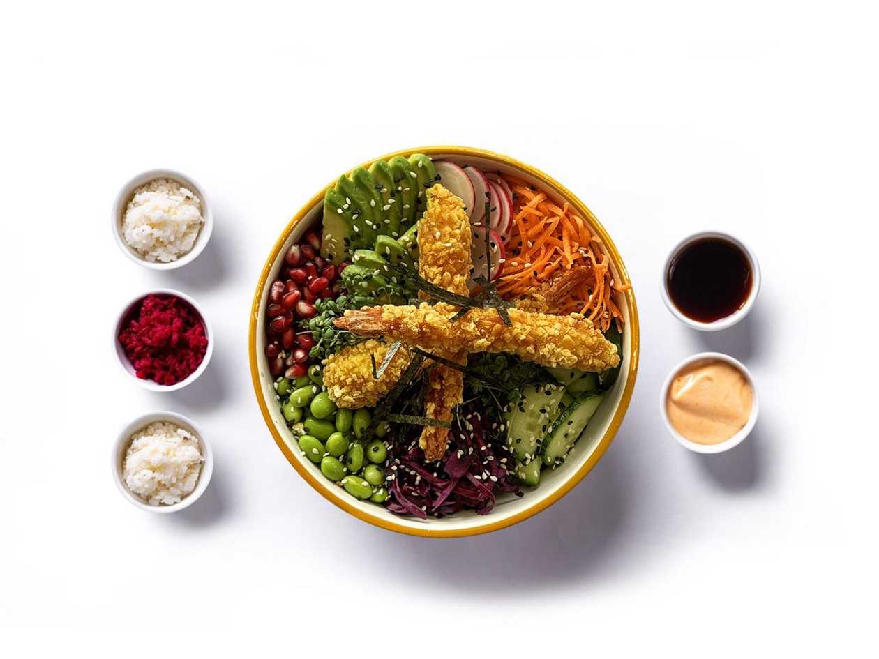 Poke King s krevetami v tempure