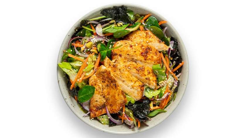 Asian carrot and cucumber salad with chicken