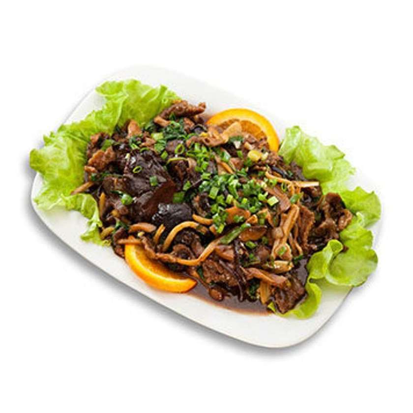 86. Lamb with mushrooms and bamboo shoots
