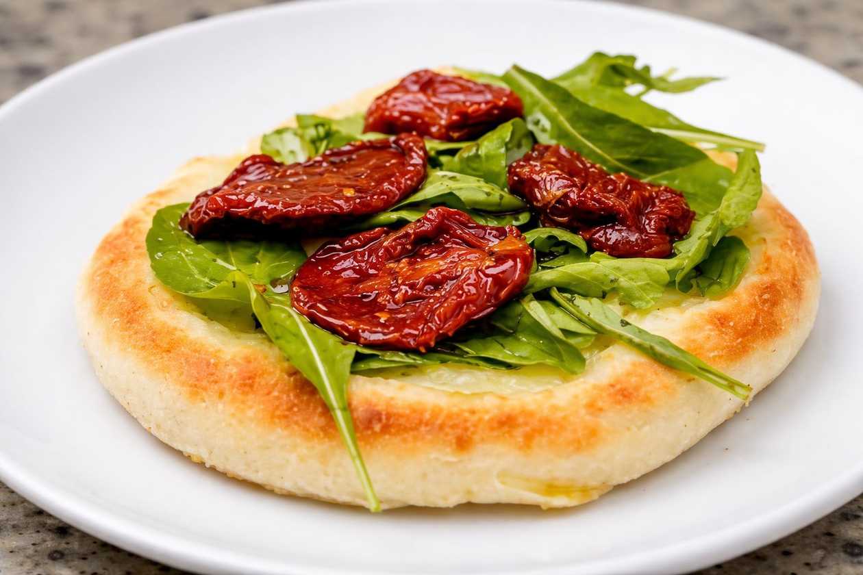 Esfiha de Rúcula, Tomate Seco e Queijo