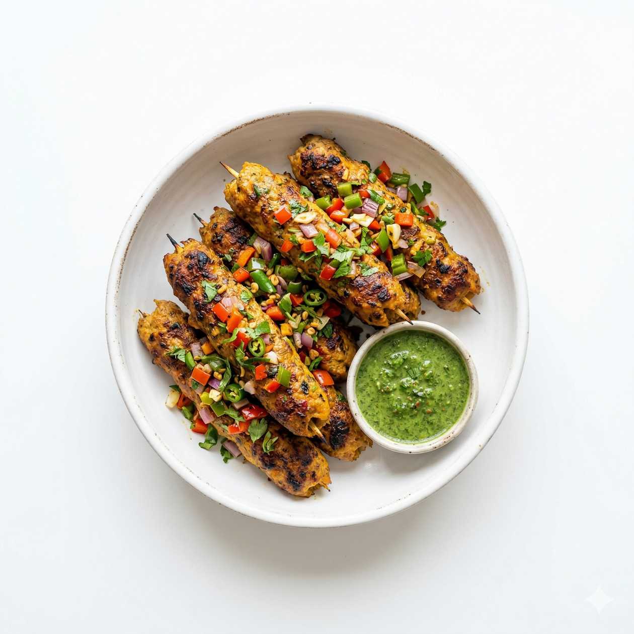 Gilafi Chicken Seekh Kebab