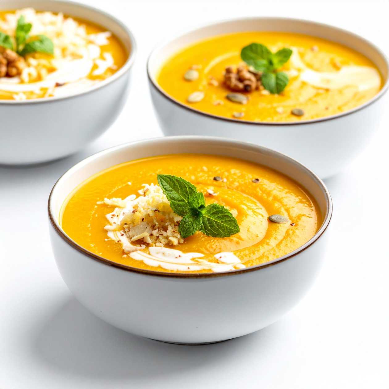 Dýňový krém, kokosové mléko, zázvor