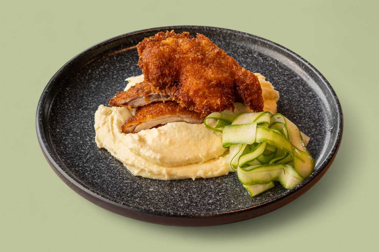 Fried Schnitzel in Panko Breadcrumbs (Chicken or Pork)