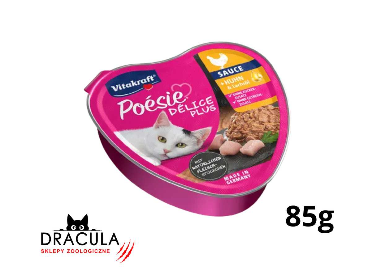 Vitakraft Poésie Délice Plus Kurczak z olejem z łososia w sosie 85g