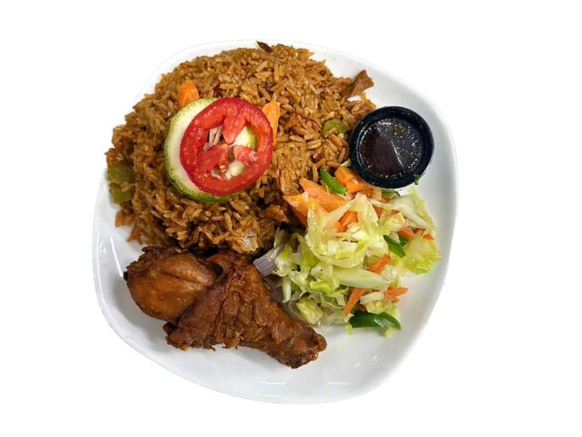 1 Piece of Fried Chicken with Jollof