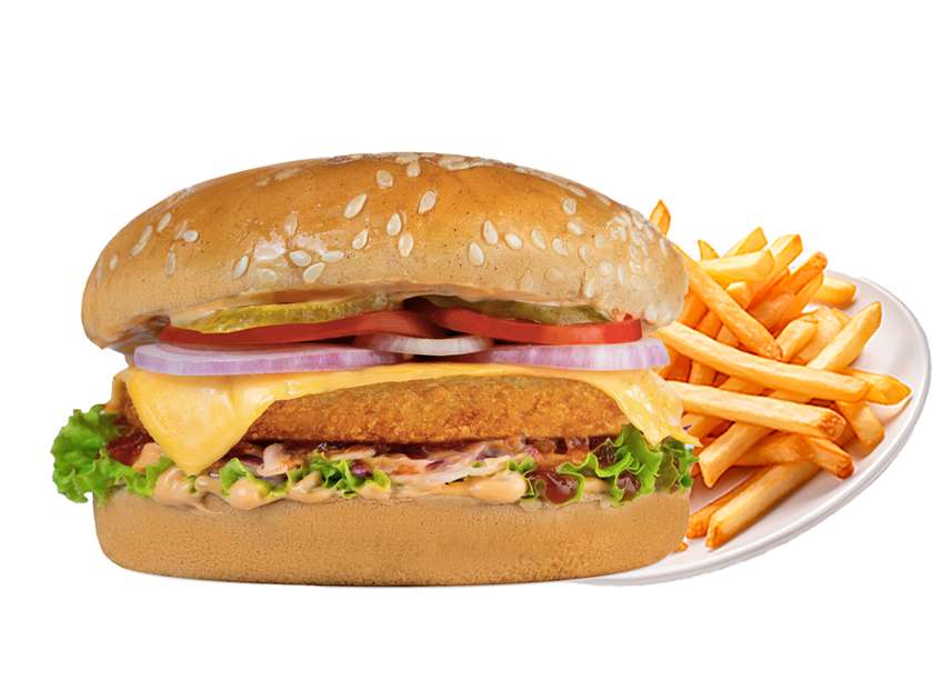 Classic Chicken Burger with chips