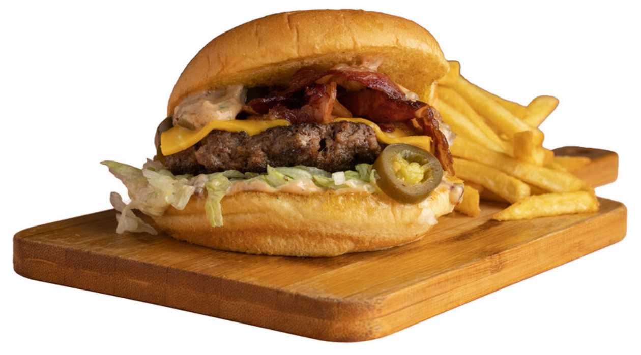 Spicy Jalapeno Burger with French Fries