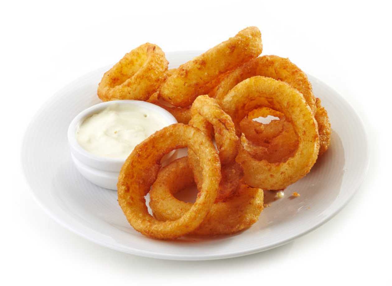 Onion Rings with Cheese Sauce
