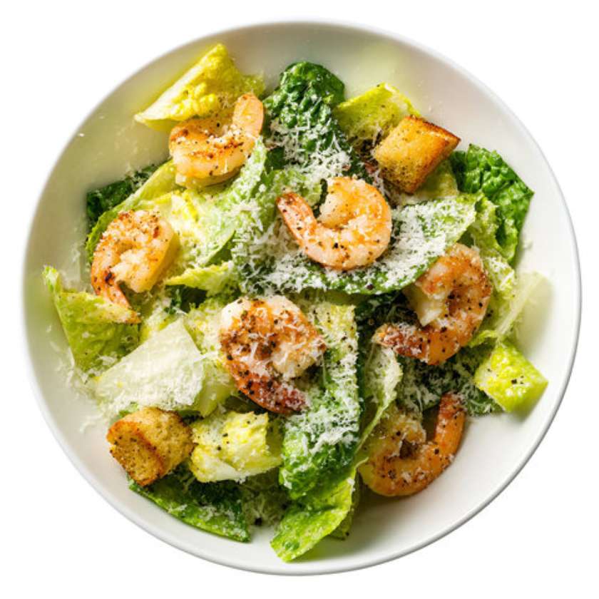 Caesar salad with shrimp