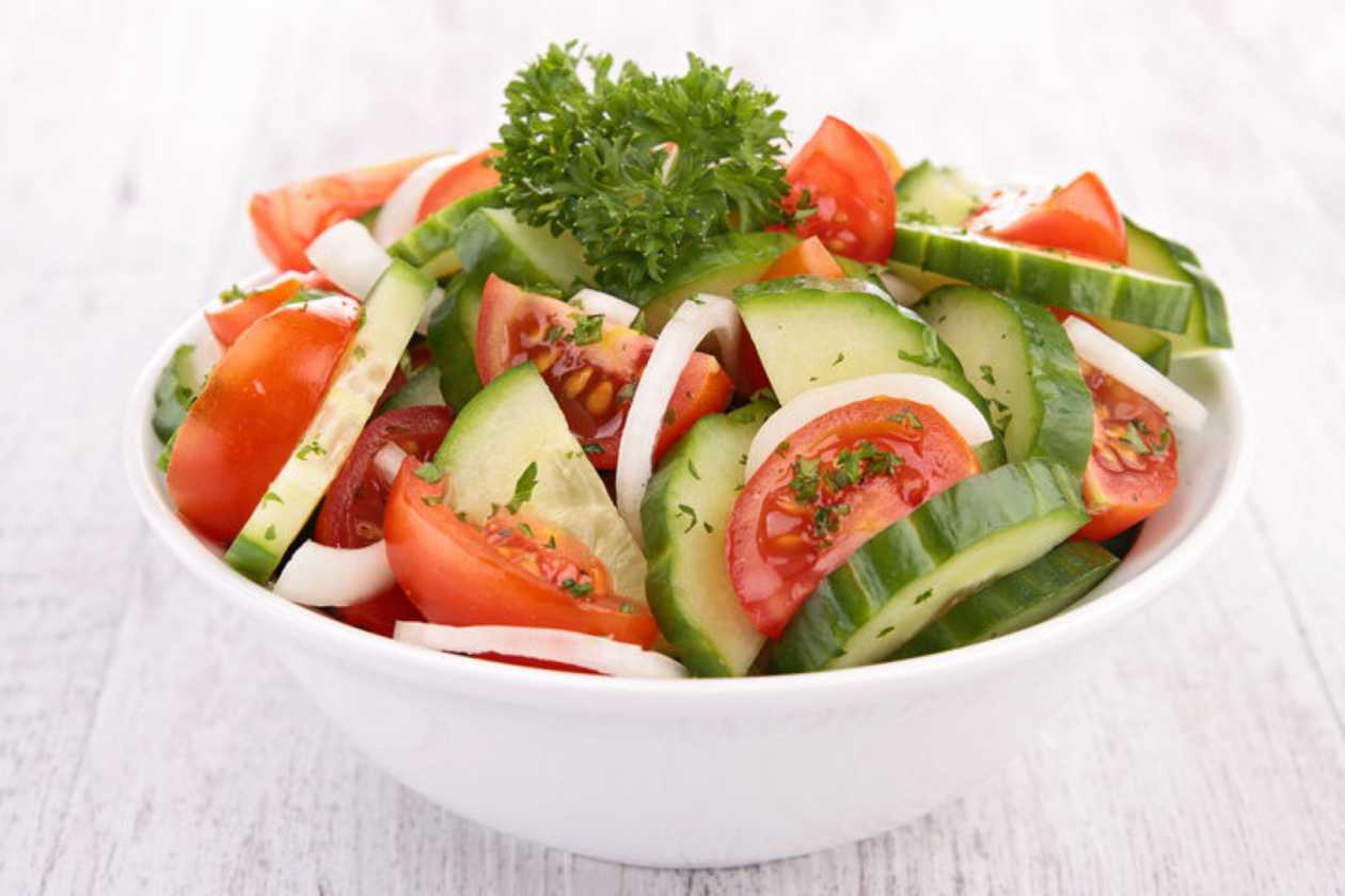 Tomato and cucumber salad