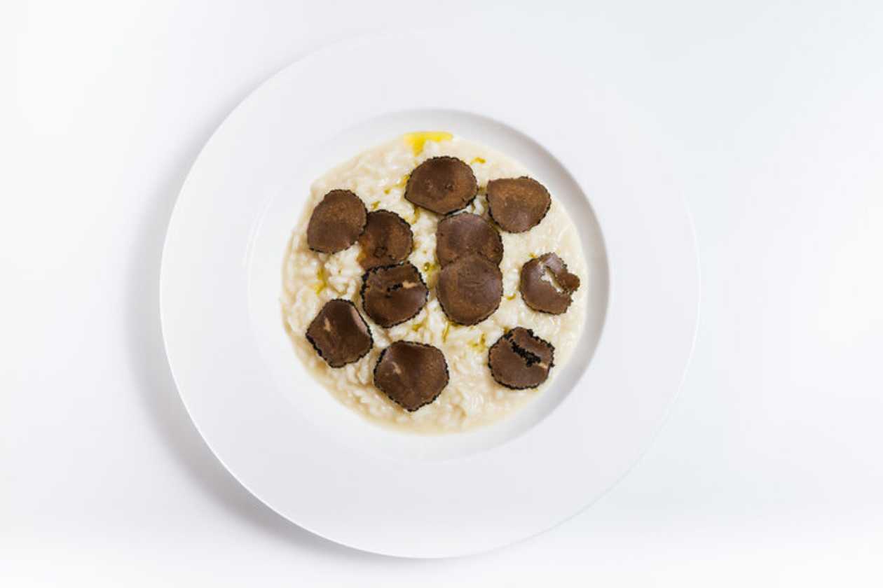 Black rice with truffles