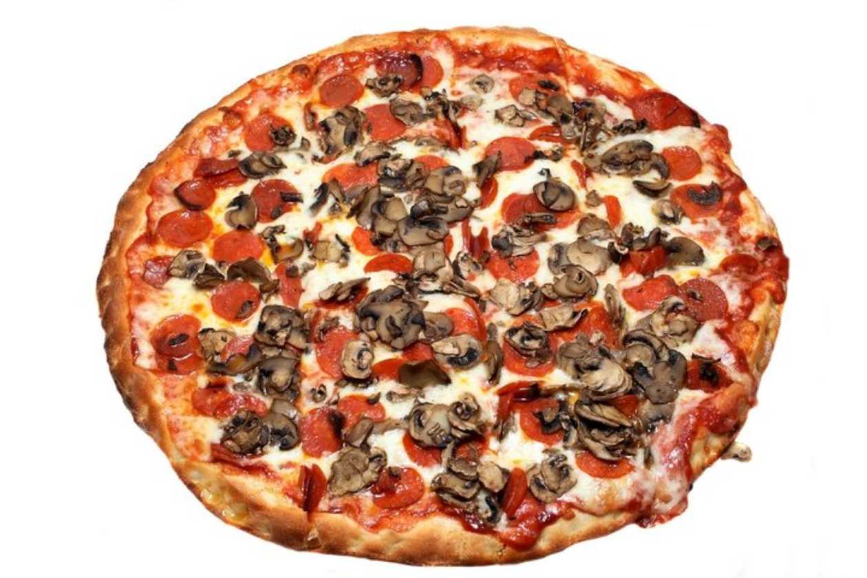 Pizza with mushrooms