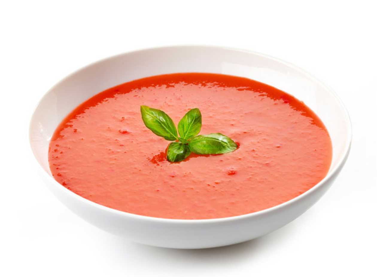 Creamy Tomato Soup with Ricotta and Basil Pesto