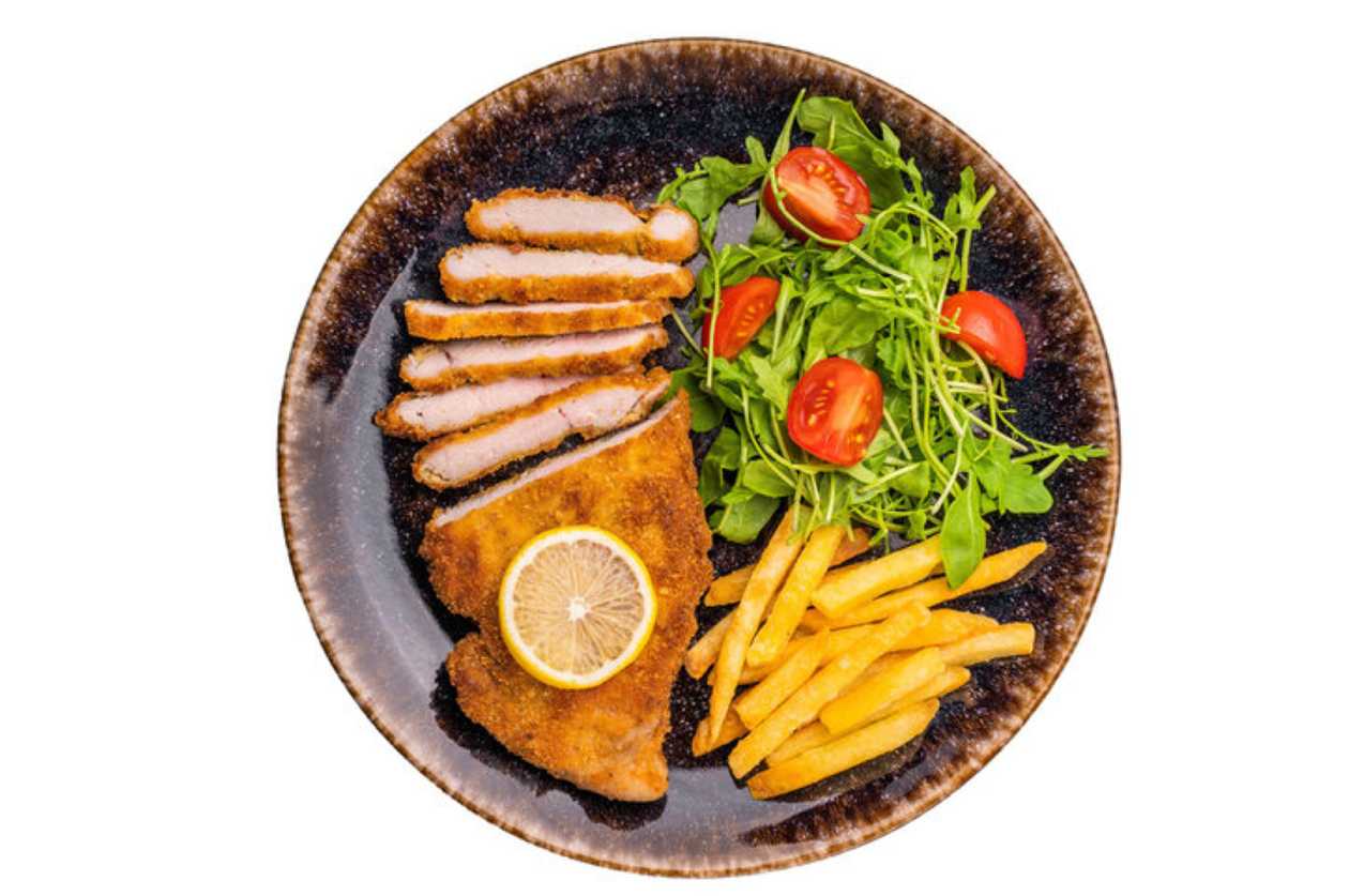 Chicken schnitzel with panko breadcrumbs