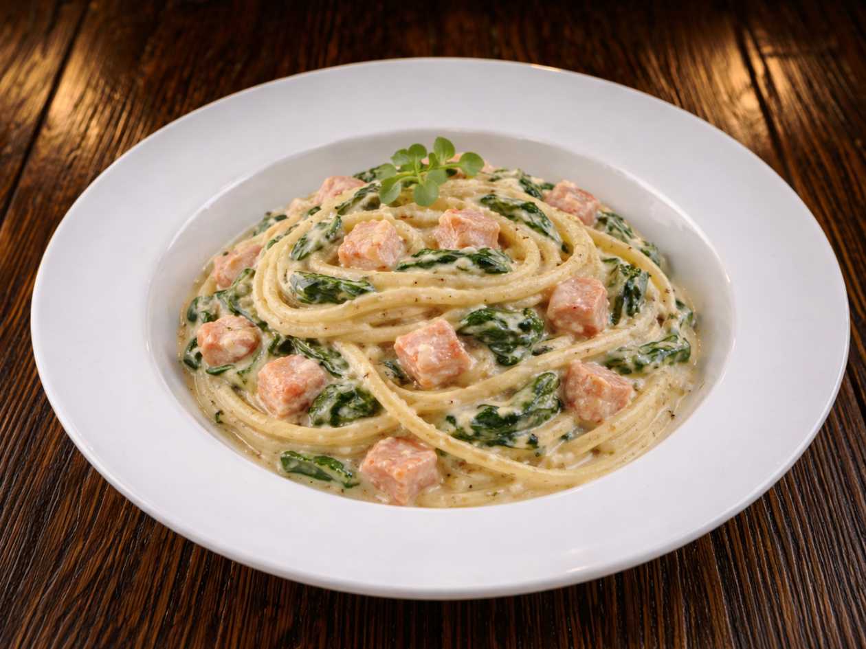 48. Linguine al salmone