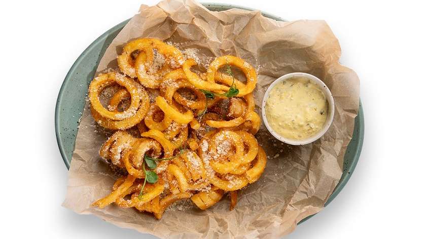 Curly Fries with hard