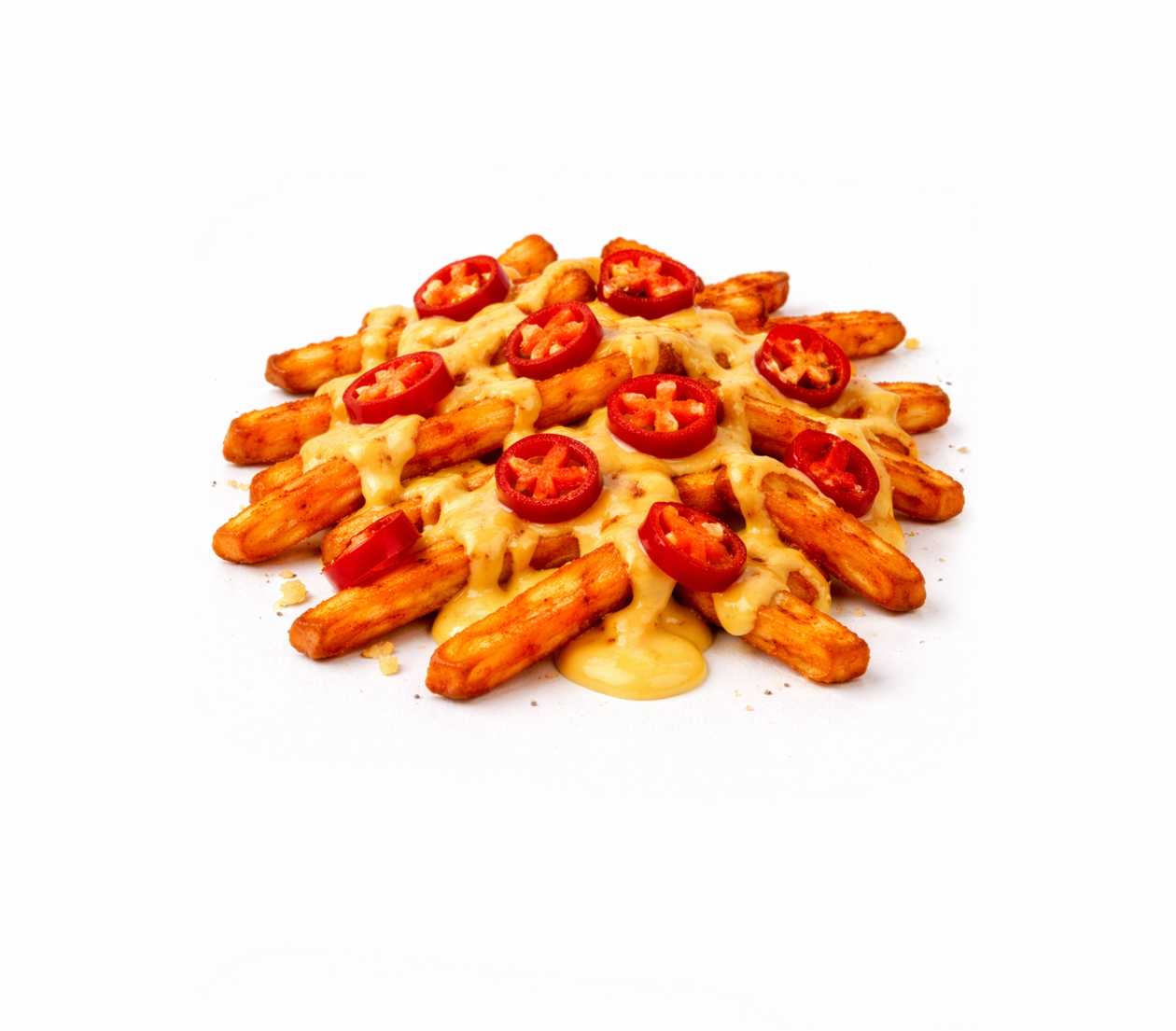 Fryty domowe z batata z sosem serowym i red jalapeno