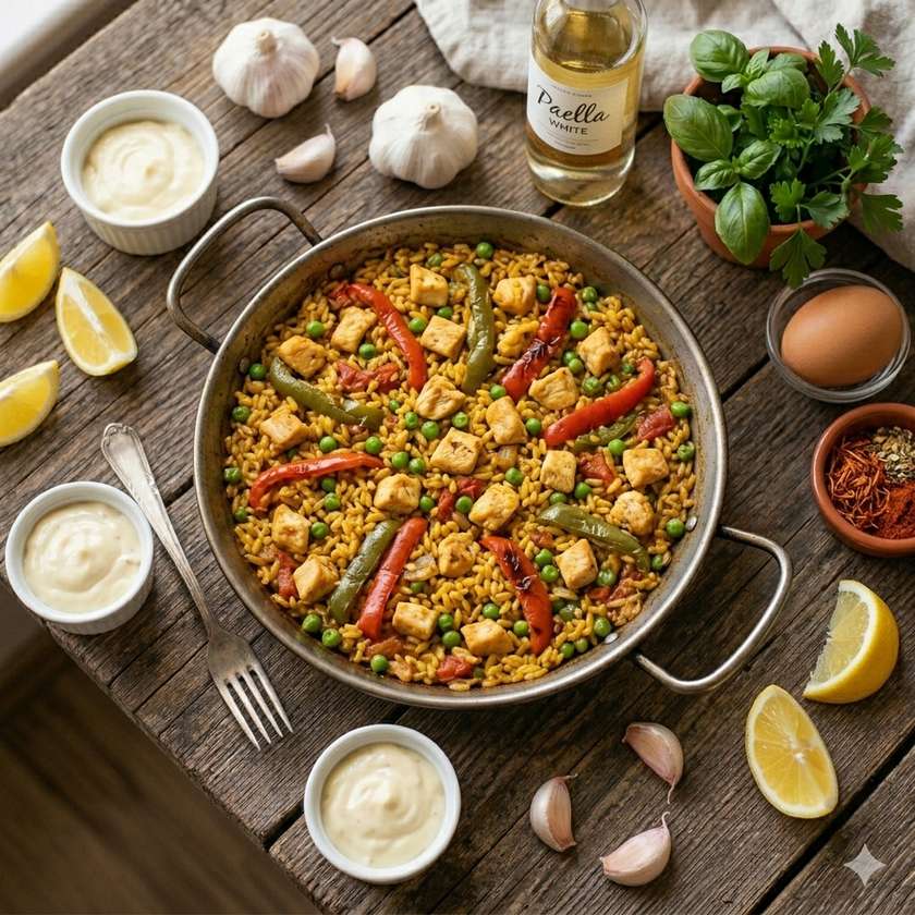Paella de Pui cu Sos Allioli