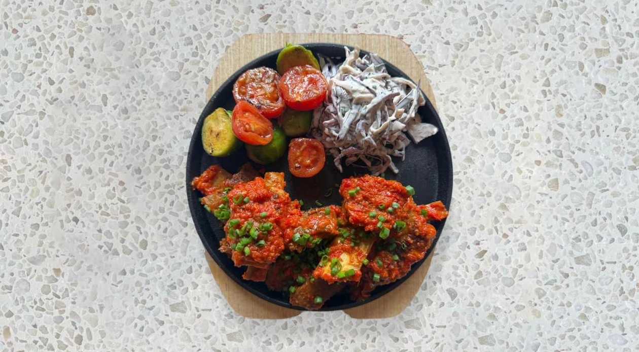 Calf Ribs with Adjika & baked Vegetables