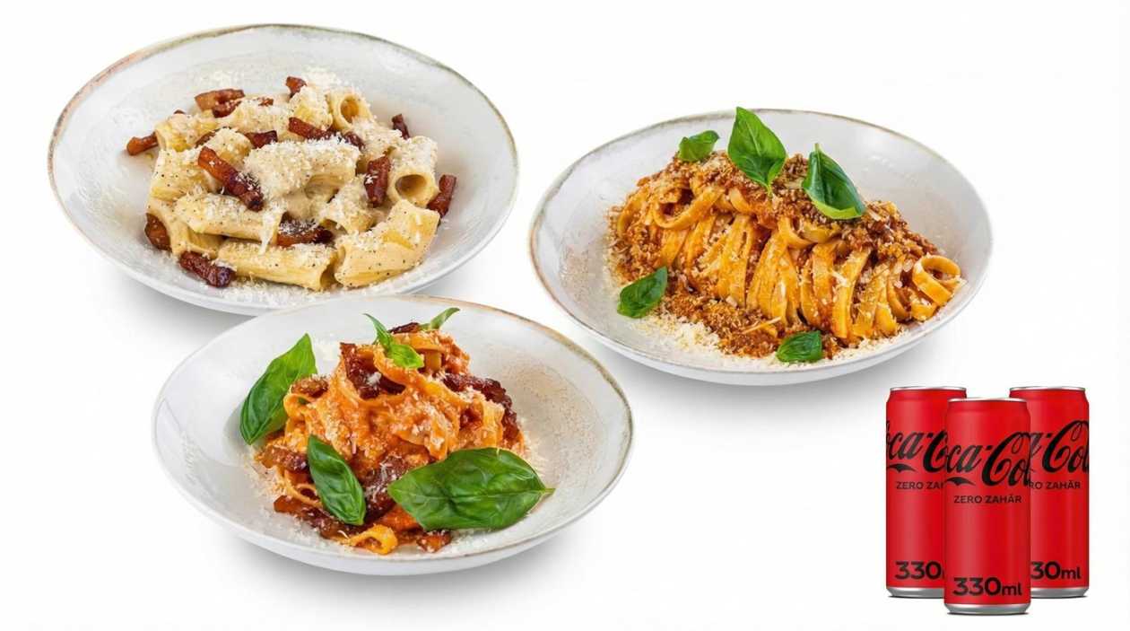 Top Family Deal - Any 3 Pasta(Tagliatelle ONLY) - Get 3 Coca Cola for FREE