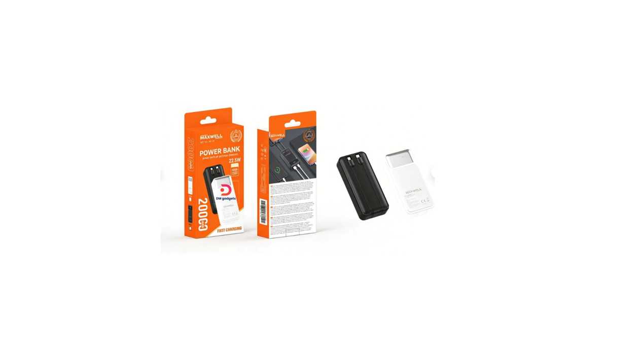 #589DB#Maxwell®MP-01 Power Bank 20,000 22.5W Fast Charging – Black