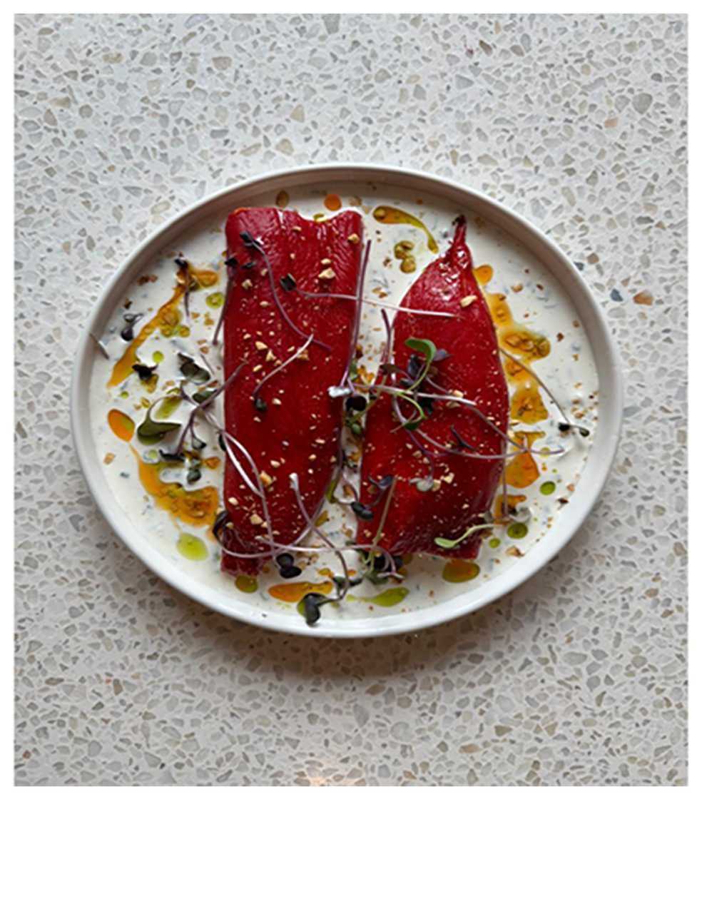 Roasted Bell pepper with cream cheese