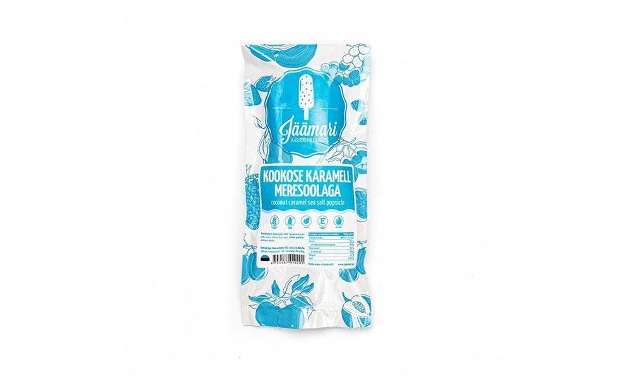 Kookose karamell meresoolaga pulgajäätis, 80g Jäämari