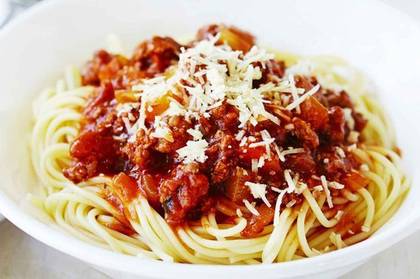 Spaghetti with Pork Tenderloin and Bacon Ragu