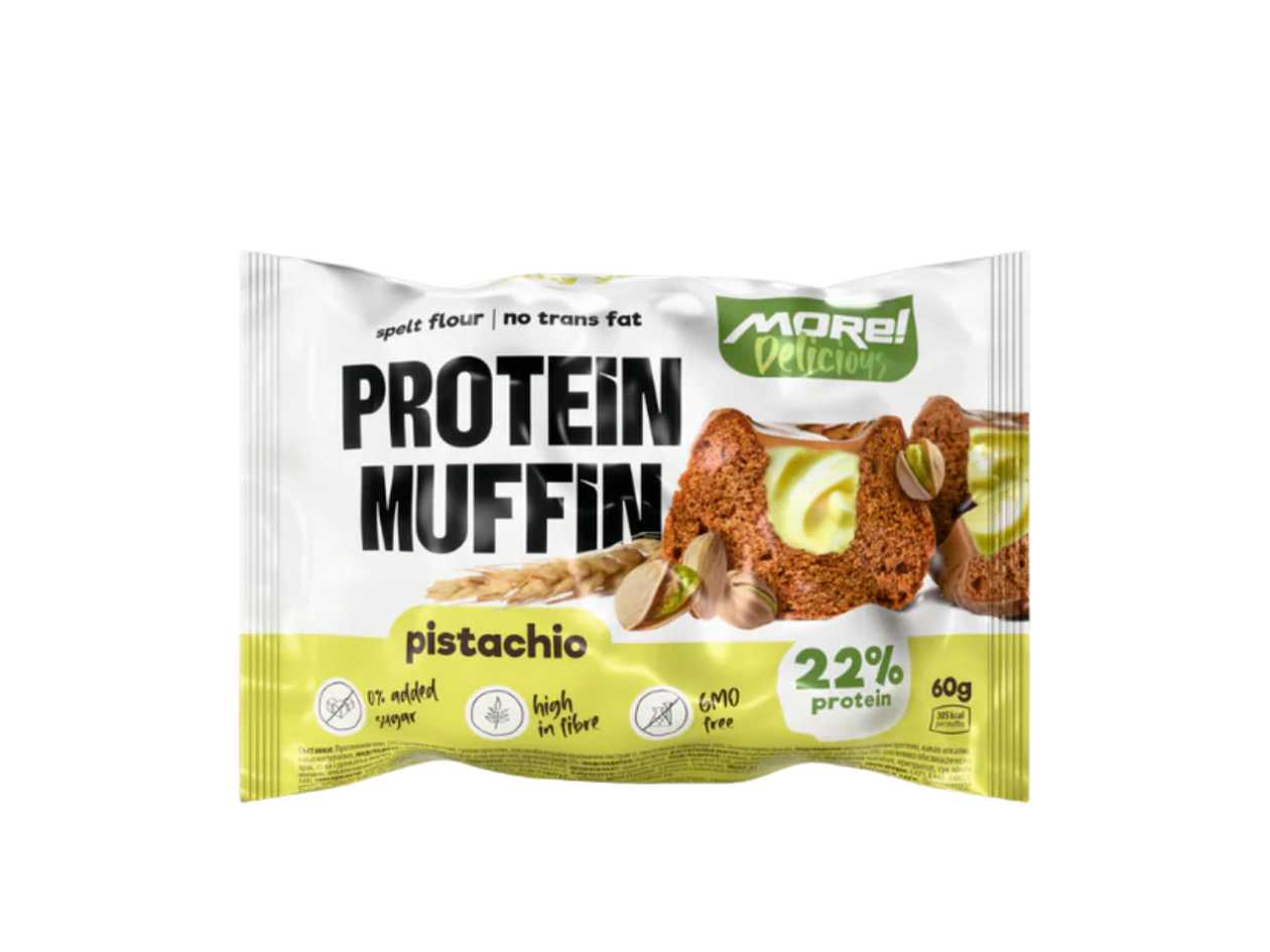 Protein Muffin Pistachio - Sugar-free protein muffin with pistachio cream, 60 g