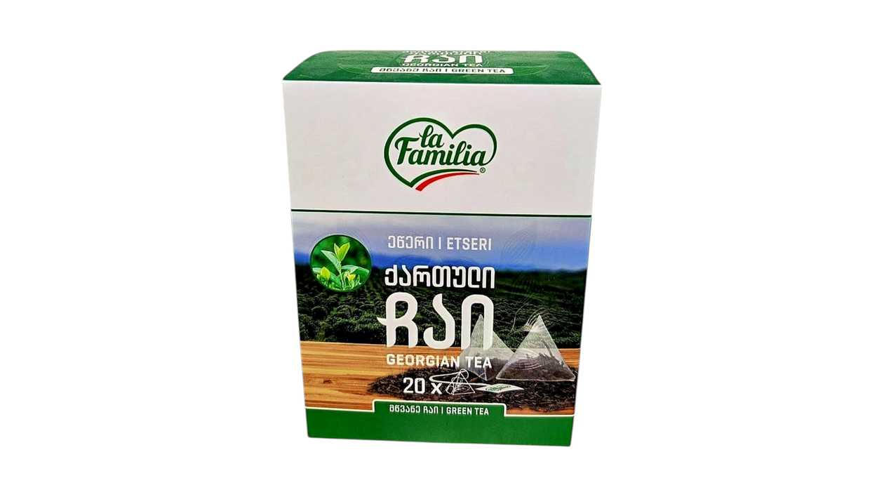 La Familia Georgian Traditional Green Tea Etseri Pyramid 20 Pieces