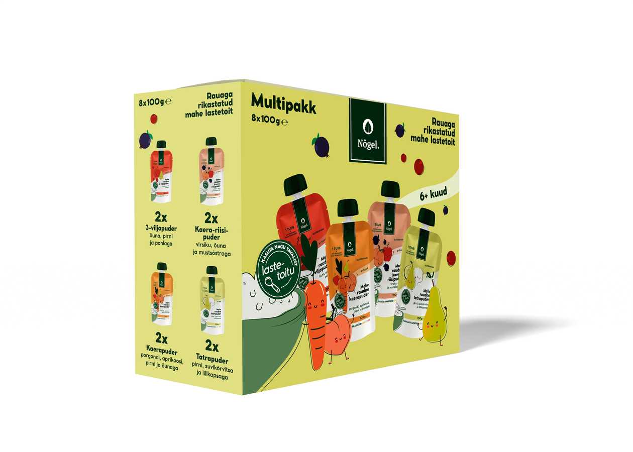 Multipakk: tatrapuder, 3-viljapuder, kaera-riisipuder, kaerapuder, 8x 100 g