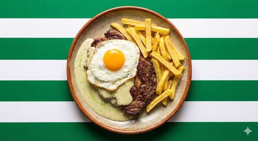 Beef Bitoque in the Sportinguista Style