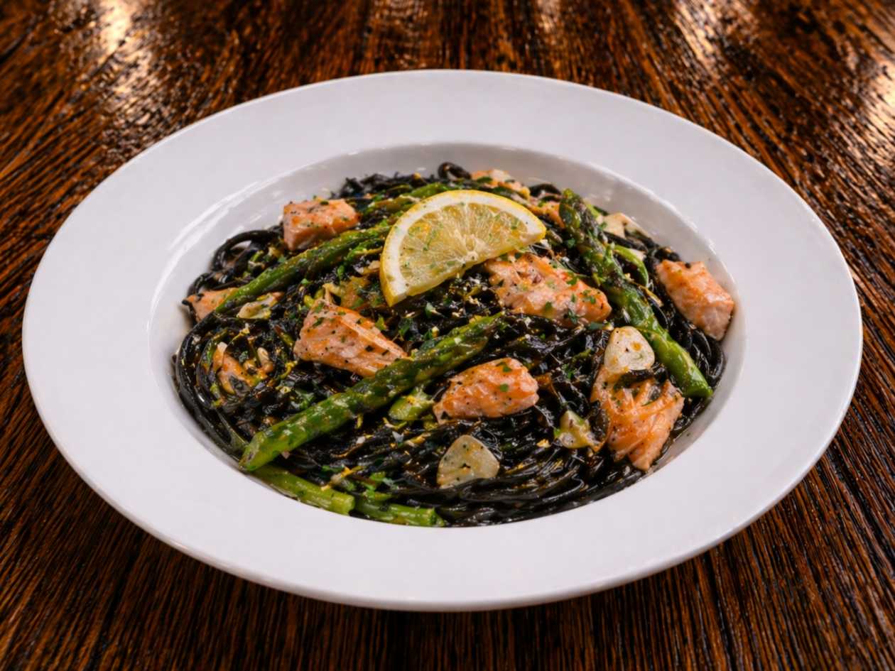 54. SPAGHETTI NERO SALMONE