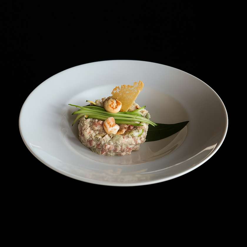 Olivier Salad with Salmon and Shrimp